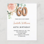 Budget 60th Floral Rose Gold eucalyptus (Voorkant)