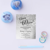 Budget 60th Wedding Jubileum Silver Uitnodiging Flyer (Enkel)