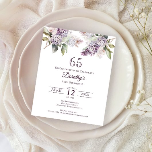 BUDGET 65e Verjaardagsfeest Paarse Lila Bloemen