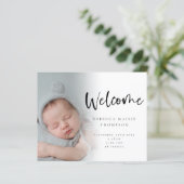 Budget 6 Foto Baby Girl Boy Script Welkome geboort (Staand voorkant)