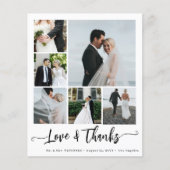 Budget 6 fotocollage liefde en bedankt bruiloft flyer (Voorkant)