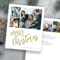 Budget 6 fotogoud Dierlijke kerstfeestdag Kaart