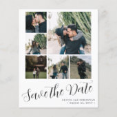 Budget 6 multi foto collage bruiloft opslaan van d flyer (Voorkant)