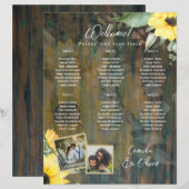 BUDGET 6 Tafel Rustiek Hout ZONNEBLOEMEN FOTO STOE (Voorkant / Achterkant)