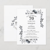 Budget 70e bruiloft Jubileum Bloemenuitnodiging (Voorkant / Achterkant)