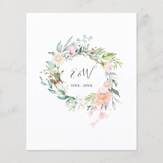 Budget 70e Jubileum Hart Bloemenuitnodiging (Achterkant)