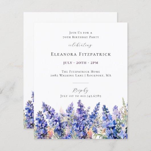 BUDGET 70e Verjaardag Juli Geboortemaand Bloem (Voorkant / Achterkant)