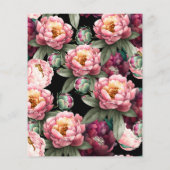 Budget 70e verjaardag Moody Bloemen Uitnodiging (Achterkant)