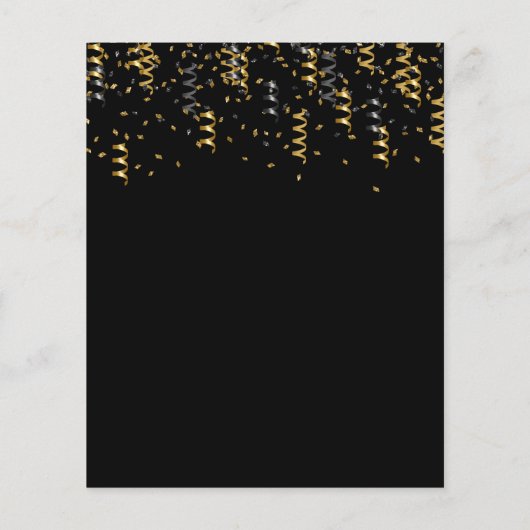 Budget 70e verjaardag zwart goud luipaard feest (Achterkant)