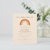 Budget 70s Rainbow Terracotta Baby shower Invite (Staand voorkant)