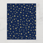 Budget 70th Birthday Party - Gold Navy Invitation Flyer (Achterkant)