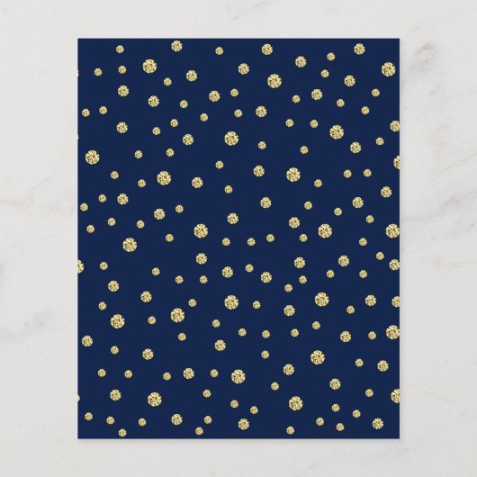 Budget 70th Birthday Party - Gold Navy Invitation Flyer (Achterkant)