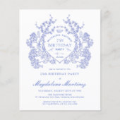 BUDGET 75e Verjaardag Blauwe Bloemkam (Voorkant)