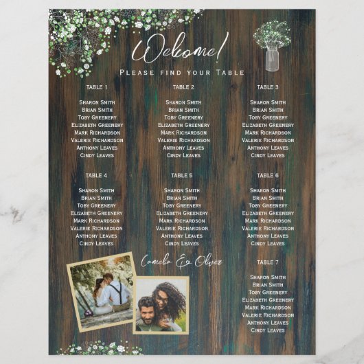 BUDGET 7 Tafel Landelijke Gypsophila FOTO Stoelen (Voorkant)