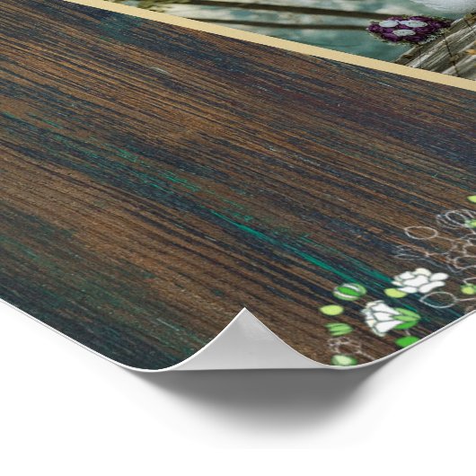 BUDGET 7 Tafel Rustieke Gypsophila Zitplaatskaart Poster (Hoek)