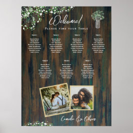 BUDGET 7 Tafel Rustieke Gypsophila Zitplaatskaart Poster