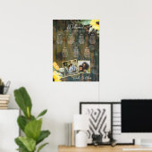 BUDGET 7Tafel Rustic Hout ZONNEBLOEMEN FOTO ZITTEN Poster (Thuiskantoor)