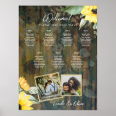 BUDGET 7Tafel Rustic Hout ZONNEBLOEMEN FOTO ZITTEN Poster (Voorkant)