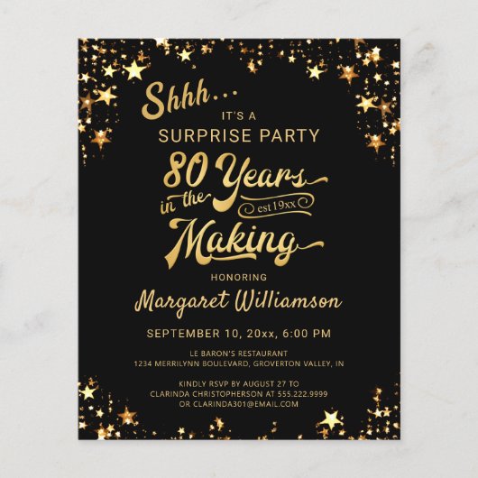 Budget 80 JAAR IN DE MAAK Verrassing Verjaardag (Voorkant)