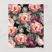 Budget 80e verjaardag Moody Bloemen Uitnodiging (Achterkant)