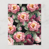 Budget 80e verjaardag Moody Bloemen Uitnodiging Flyer (Achterkant)