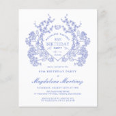 BUDGET 85e Verjaardag Blauwe Bloemkam (Voorkant)