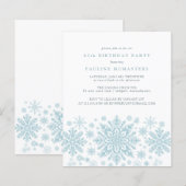 BUDGET 85e Verjaardag Blauwe Sneeuwvlok Uitnodigin (Voorkant / Achterkant)