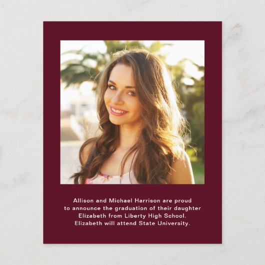 Budget 8 Aankondiging van het Afstuderen van de Fo (Achterkant)