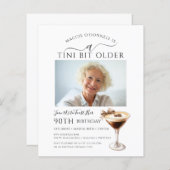 BUDGET 90e verjaardag Foto Martini Uitnodiging (Voorkant / Achterkant)