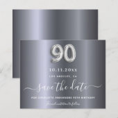 Budget 90e verjaardag zilveren metalen save the da (Voorkant / Achterkant)