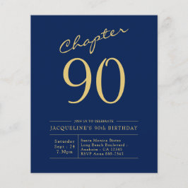 Budget 90e verjaardagsuitnodiging Navyblauw Flyer