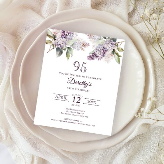 BUDGET 95e Verjaardagsfeest Paarse Lila Bloemen