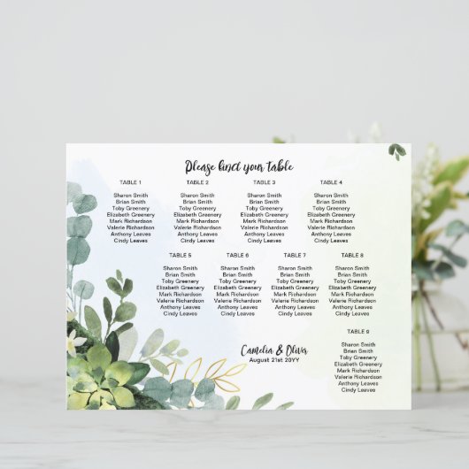 BUDGET 9 Tafel Trouwzaal Stoelindeling Groene deco (Staand voorkant)