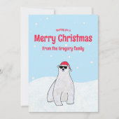 Budget aangepast Prettig kerstfeest Ijsbeer Cartoo Feestdagenkaart (Voorkant)