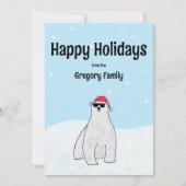 Budget Aangepast Schattig Cool Ijsbeer Cartoon Feestdagenkaart (Voorkant)