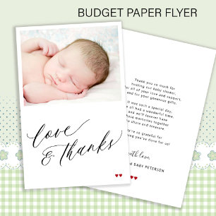 Budget aangepaste baby foto liefde dank dank je we flyer