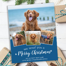 Budget Aangepaste Dog Pet Foto Merry Kerstmis Kaar