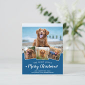 Budget Aangepaste Dog Pet Foto Merry Kerstmis Kaar (Staand voorkant)