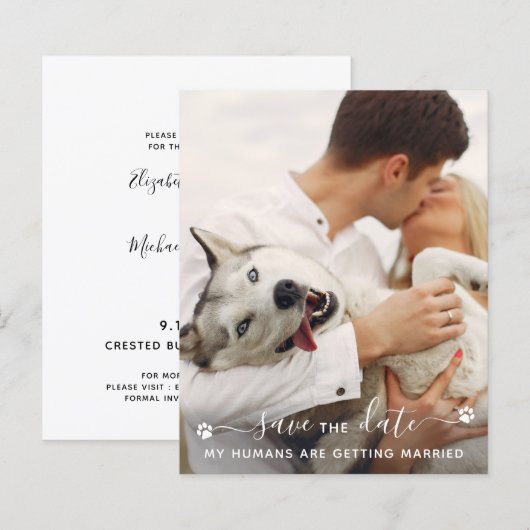 Budget Aangepaste foto-hondenweduwen bewaren Datum (Voorkant / Achterkant)