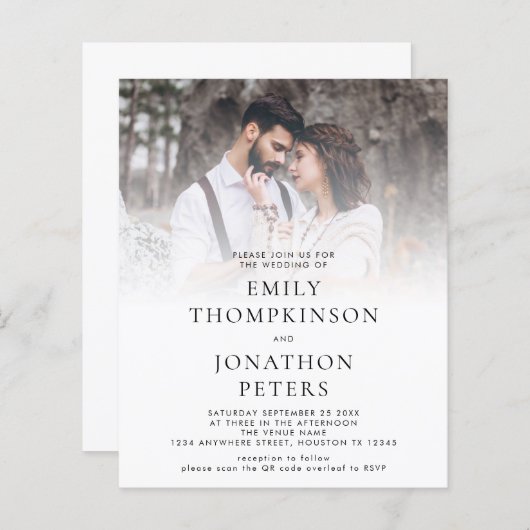 Budget Aangepaste foto QR Code Weddenschap (Voorkant / Achterkant)