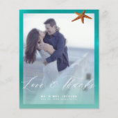 Budget aangepaste foto strandbruiloft bedankt (Voorkant)