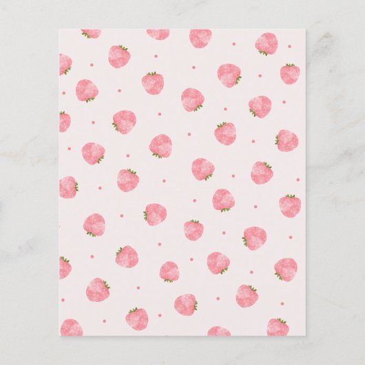 Budget Aardbeien Berry Eerste Verjaardag Uitnodigi (Achterkant)