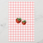 Budget aardbeien bessen zoet Baby shower uitnodige (Achterkant)