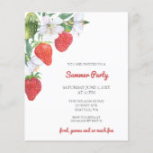 Budget Aardbeien Zomerfeest Uitnodigingen (Voorkant)