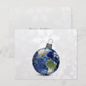 Budget Aarde Ornament Zakelijke Kerstkaart (Voorkant / Achterkant)