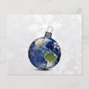 Budget Aarde Ornament Zakelijke Kerstkaart