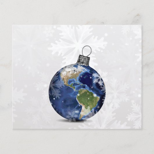 Budget Aarde Ornament Zakelijke Kerstkaart (Voorkant)