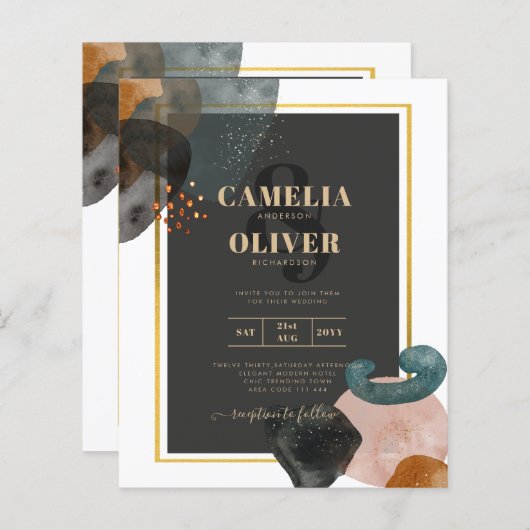 BUDGET Aardetinten Abstracte Trouw- (Voorkant / Achterkant)