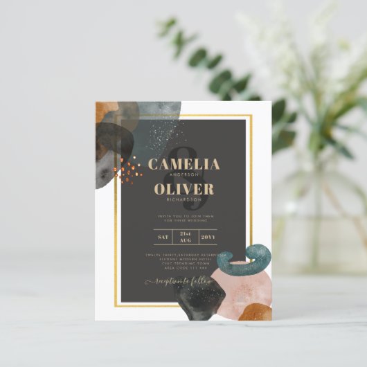 BUDGET Aardetinten Abstracte Trouw- (Staand voorkant)