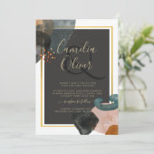 BUDGET Aardetinten Abstracte Trouw- Kaart (Staand voorkant)